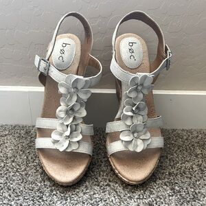 boc Wedge Heel Sandals, Women’s size 8, White (silvery)